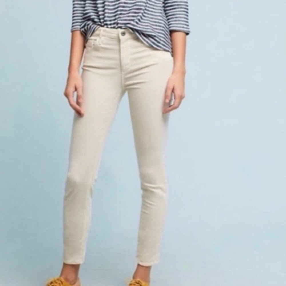 Adriano Goldschmied The Stevie Ankle Cream Velvet Slim Straight Ankle NWT